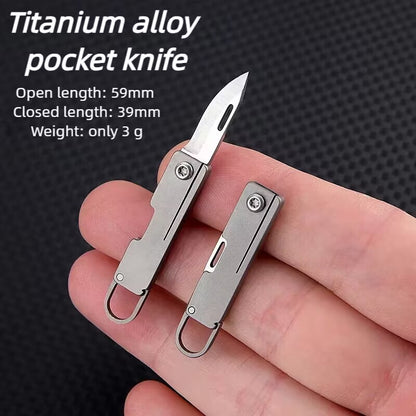 UltraSharp Titanium Pocket Knife Compact Folding Blade For Unboxing Unpacking  Daily Carry 1