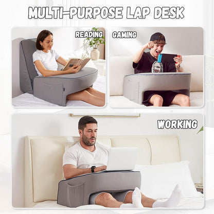 Lap Desk Pillow with Memory Foam for Gaming, Reading, & Laptop Use