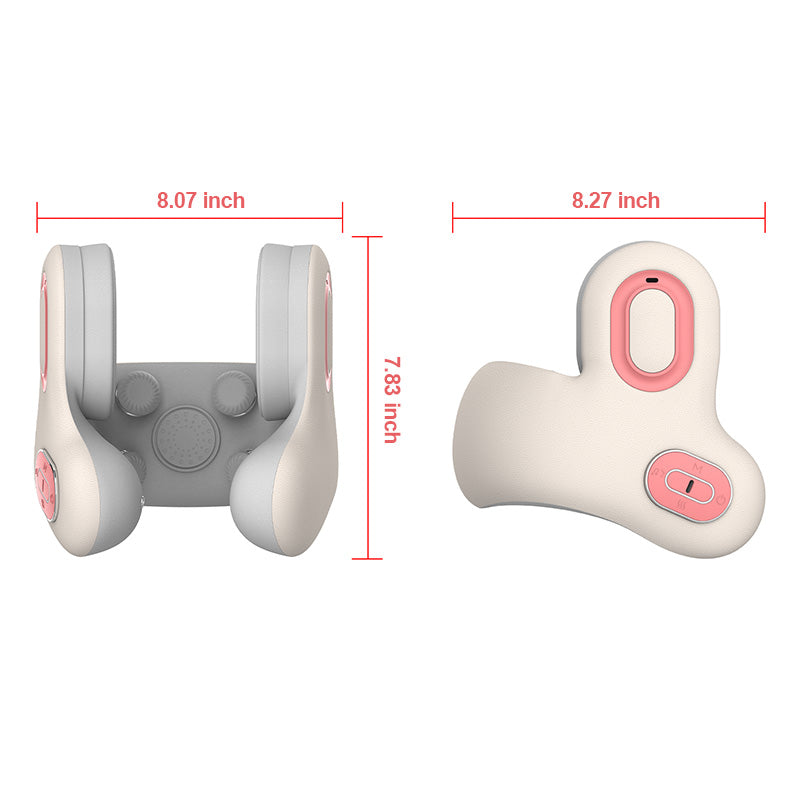 Wireless Neck Massager with Red Light & Hot Compress, U-shaped Pillow, Bluetooth Music & Sleep Noise Reduction