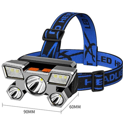 Rechargeable Head Flashlight HighLumen LED Headlamp For Hiking Fishing  Outdoor Adventures 6