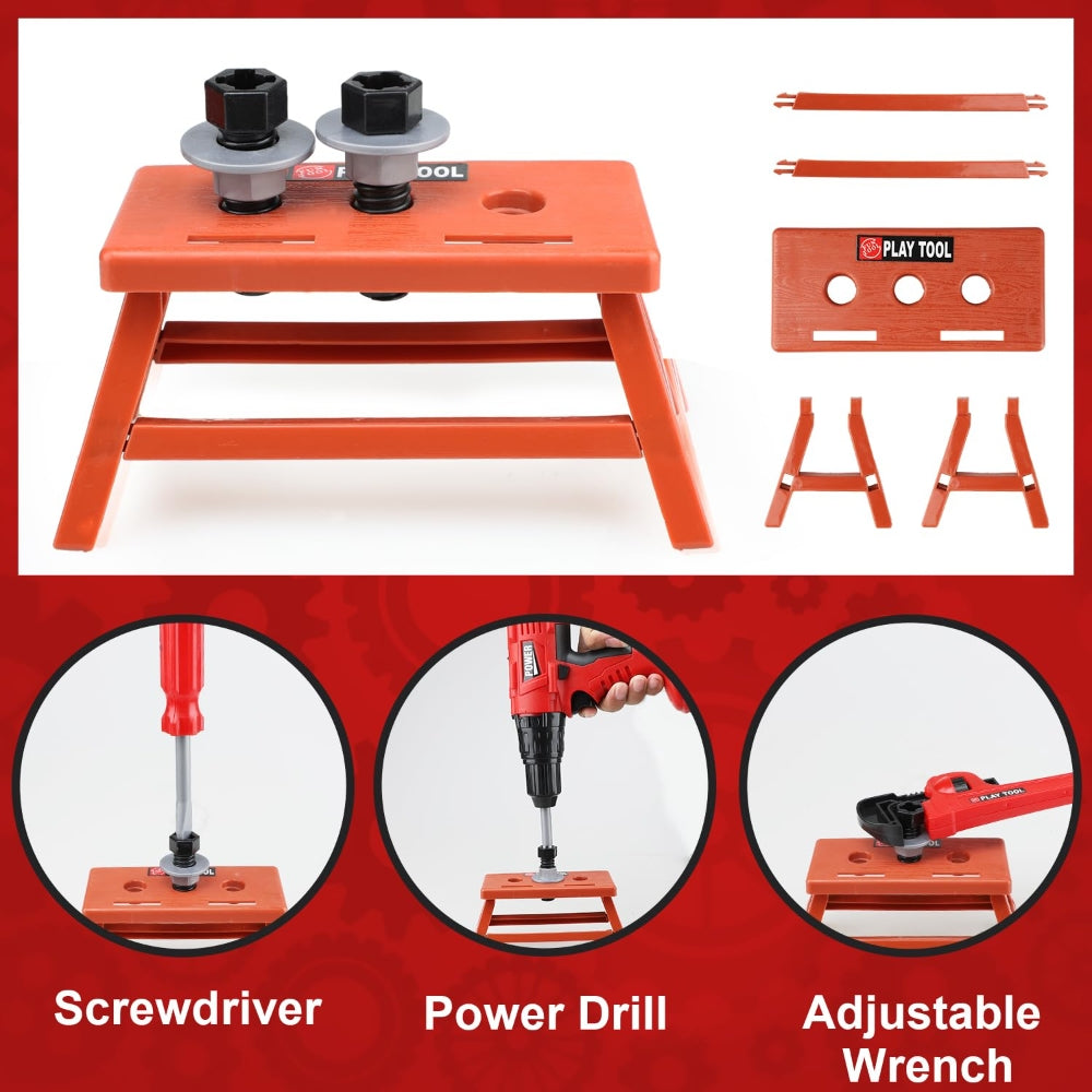 Childrens Tool Set With Electric Toy Drill Kids Power Tool Kit For Toddler Boys  Girls 3