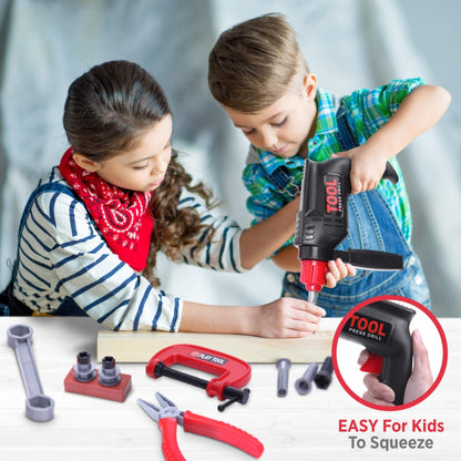 Children's Tool Set with Electric Toy Drill Kids Power Tool Kit for Toddler Boys & Girls