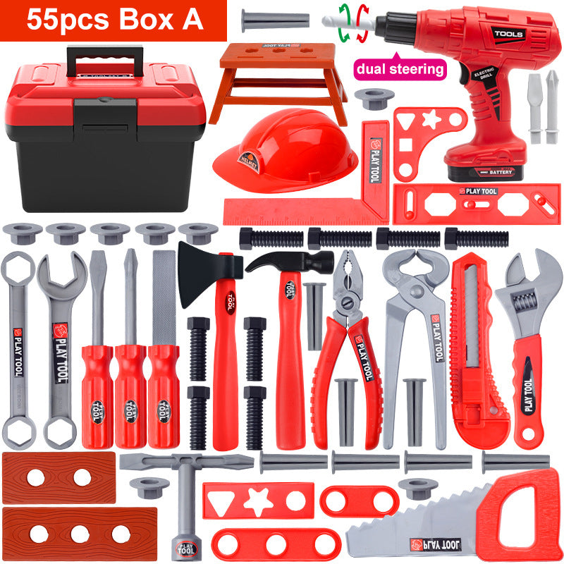 Childrens Tool Set With Electric Toy Drill Kids Power Tool Kit For Toddler Boys  Girls 6