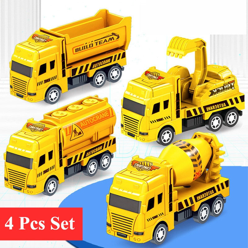Mini Engineering Vehicle Toy Educational Pull Back Cars For Kids 3
