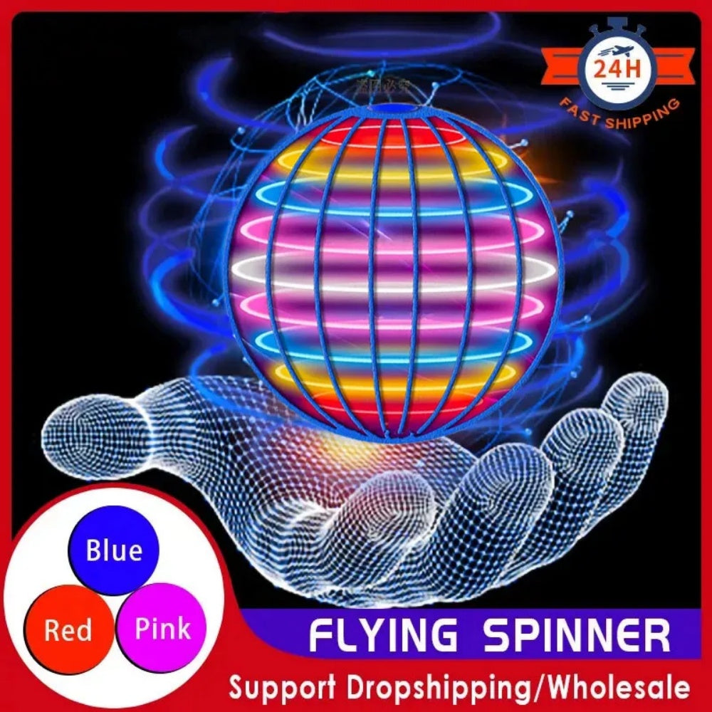 Flying Ball Boomerang, LED Hover Ball Drone with Dazzling Lights Fun Fidget Spinner Toy for Family & Kids Gift