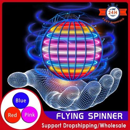 Flying Ball Boomerang, LED Hover Ball Drone with Dazzling Lights Fun Fidget Spinner Toy for Family & Kids Gift