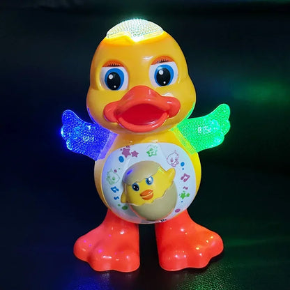 Interactive Dancing Duck Flashing Light Shaking Body  Musical Fun  Adorable Electric Toy for Chi