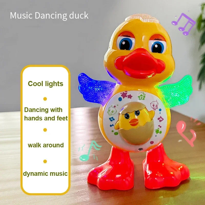 Interactive Dancing Duck Flashing Light Shaking Body  Musical Fun  Adorable Electric Toy for Chi
