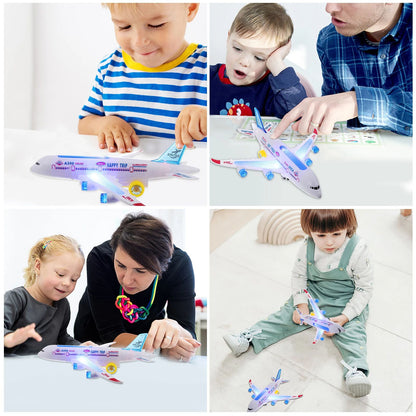 Electronic Aeroplane Toy With Music  Autopilot Flash Sound Automatic Rotation Plane  Educational Gi