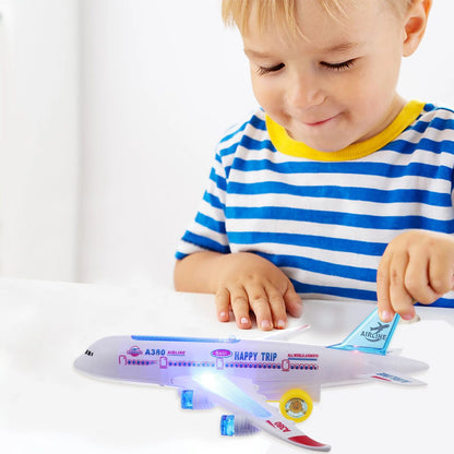 Electronic Aeroplane Toy With Music  Autopilot Flash Sound Automatic Rotation Plane  Educational Gi
