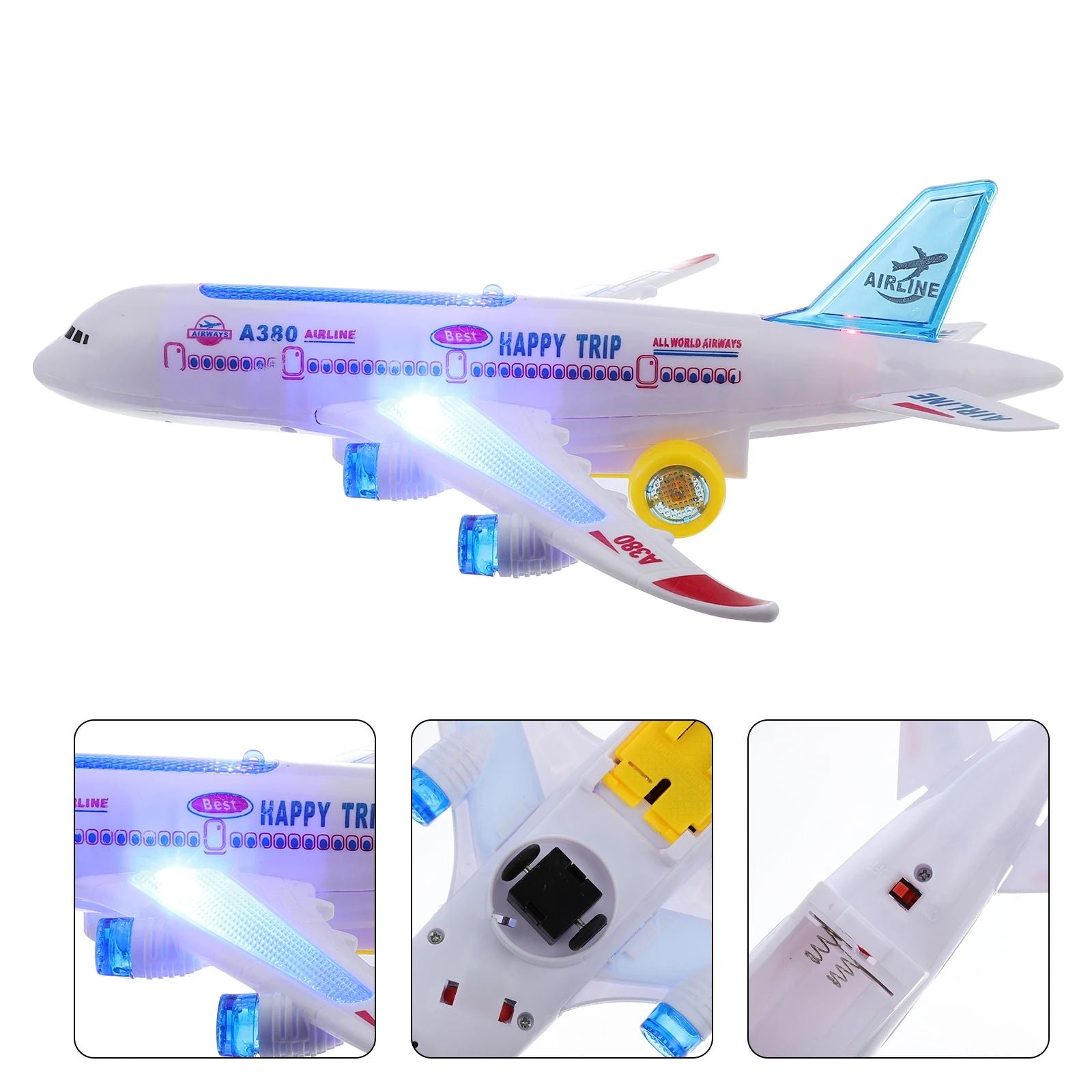 Electronic Aeroplane Toy With Music  Autopilot Flash Sound Automatic Rotation Plane  Educational Gi