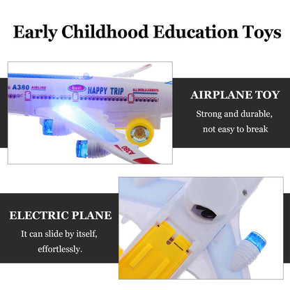 Electronic Aeroplane Toy With Music  Autopilot Flash Sound Automatic Rotation Plane  Educational Gi
