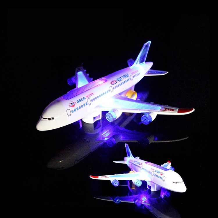 Electronic Aeroplane Toy With Music  Autopilot Flash Sound Automatic Rotation Plane  Educational Gi