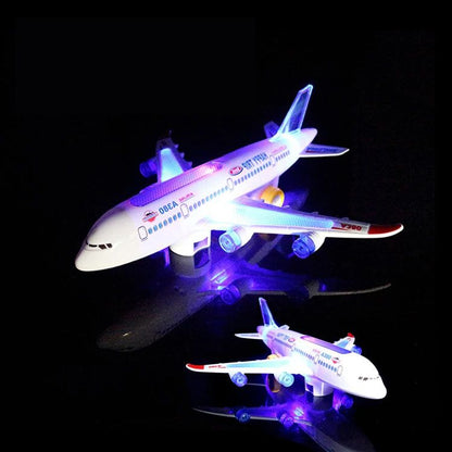 Electronic Aeroplane Toy With Music  Autopilot Flash Sound Automatic Rotation Plane  Educational Gi