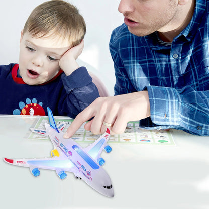 Electronic Aeroplane Toy With Music  Autopilot Flash Sound Automatic Rotation Plane  Educational Gi