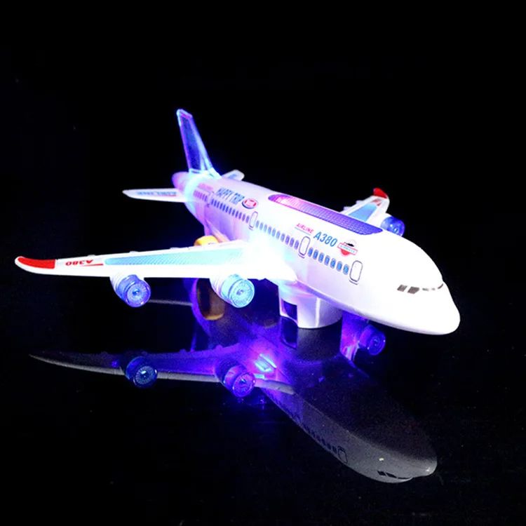Electronic Aeroplane Toy With Music  Autopilot Flash Sound Automatic Rotation Plane  Educational Gi