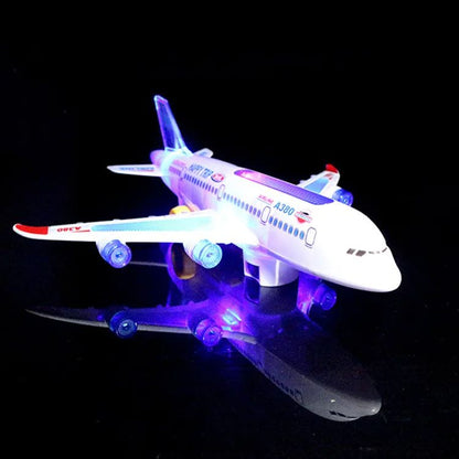 Electronic Aeroplane Toy With Music  Autopilot Flash Sound Automatic Rotation Plane  Educational Gi