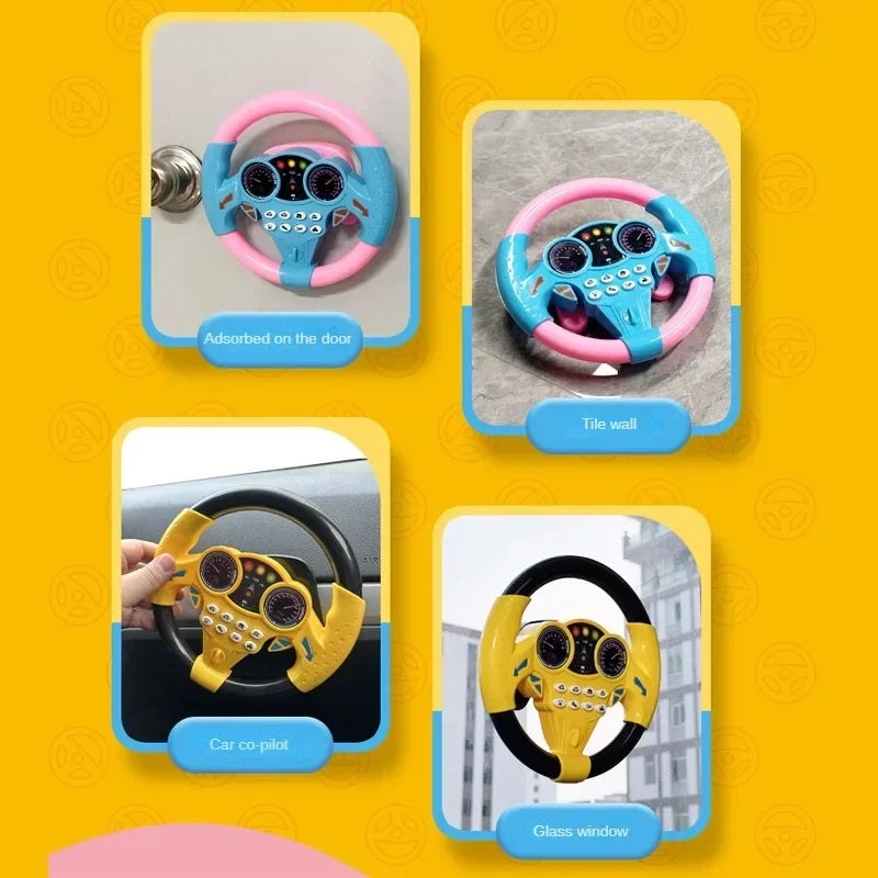 Infant Shining Simulation Steering Wheel Toy Kids Early Education Stroller Toy With Sound Effects 5