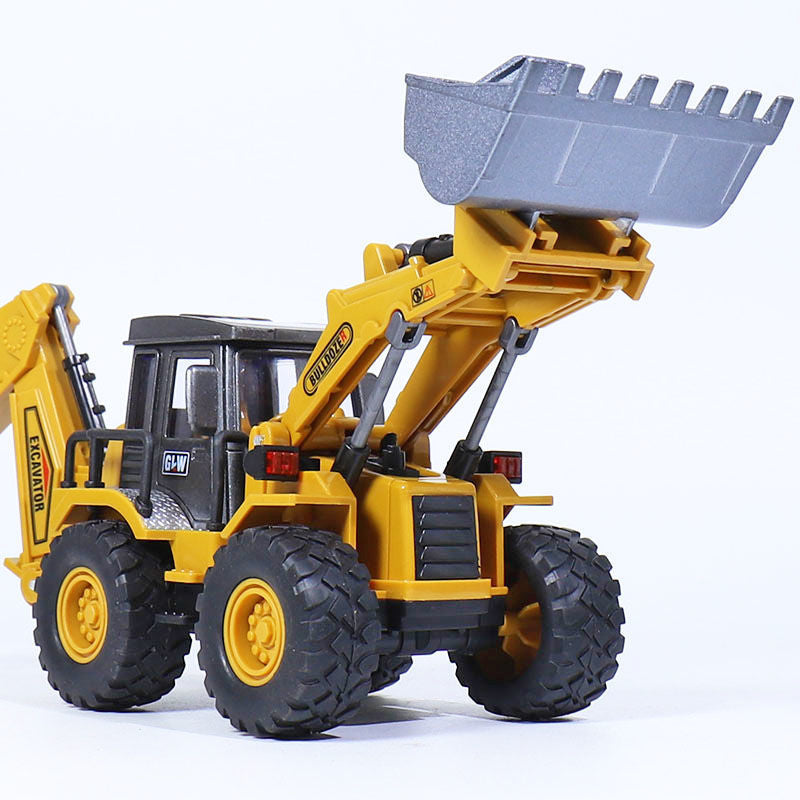 Alloy Tractor & Excavator Toy Set for Boys, Diecast Engineering Vehicle, Bulldozer, Mini Crane Truck