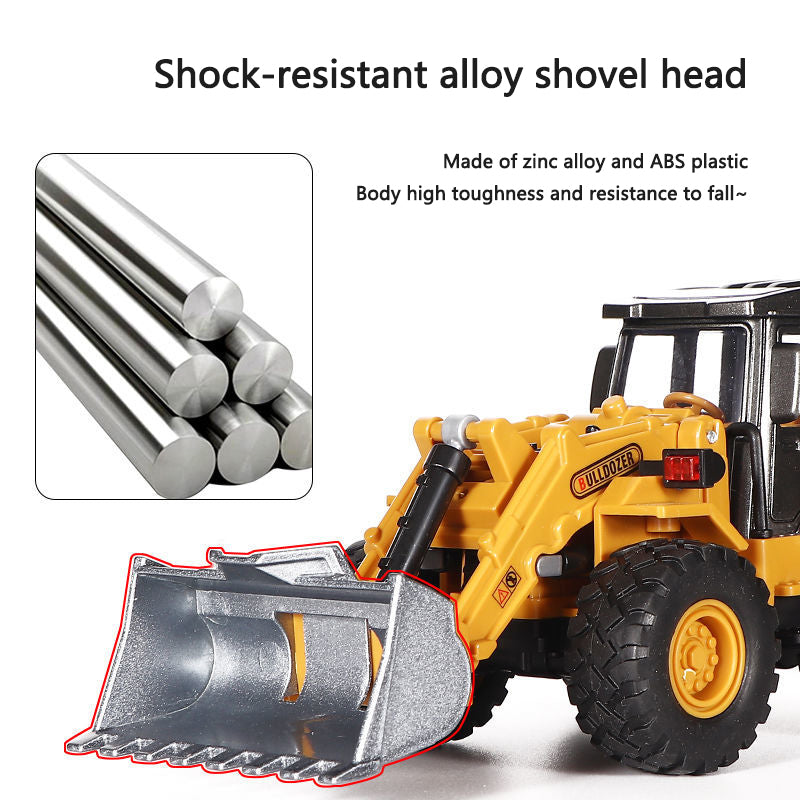 Alloy Tractor & Excavator Toy Set for Boys, Diecast Engineering Vehicle, Bulldozer, Mini Crane Truck