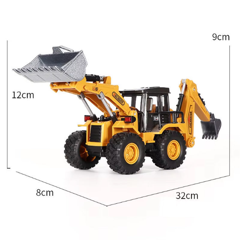 Alloy Tractor & Excavator Toy Set for Boys, Diecast Engineering Vehicle, Bulldozer, Mini Crane Truck