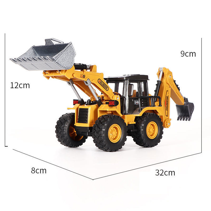Alloy Tractor & Excavator Toy Set for Boys, Diecast Engineering Vehicle, Bulldozer, Mini Crane Truck