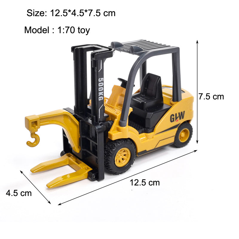 Alloy Tractor & Excavator Toy Set for Boys, Diecast Engineering Vehicle, Bulldozer, Mini Crane Truck