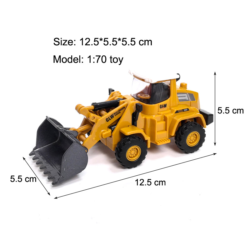 Alloy Tractor & Excavator Toy Set for Boys, Diecast Engineering Vehicle, Bulldozer, Mini Crane Truck