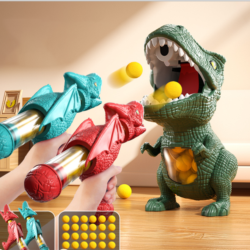 Dinosaur Shooting Game, Tyrannosaurus Rex Ball Soft Bullet Gun Parent-Child Interactive Toy