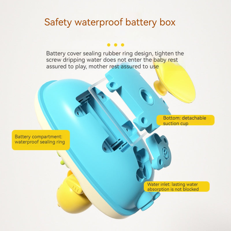 Cute Duck Bathtub Boat Toy Automatic Water Spray  Sensory Interactive Shower Gift for Toddlers