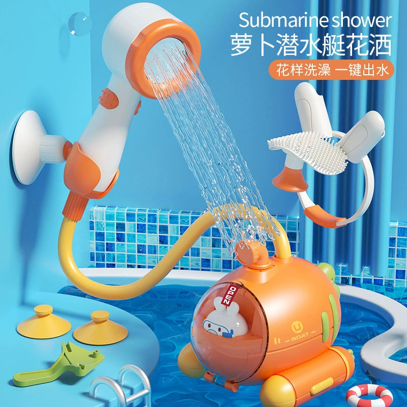 Cute Duck Bathtub Boat Toy Automatic Water Spray  Sensory Interactive Shower Gift for Toddlers