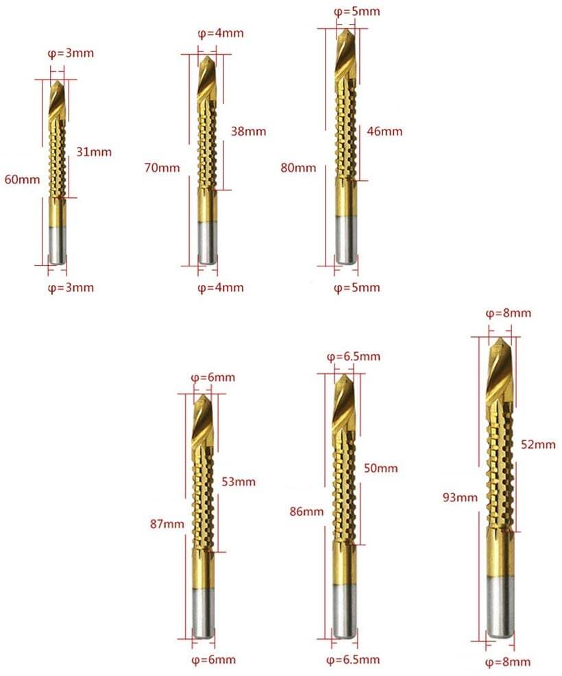 Professional Cobalt Drill Bits, 6 Piece Metric Set for Stainless Steel, Iron & Hard Materials