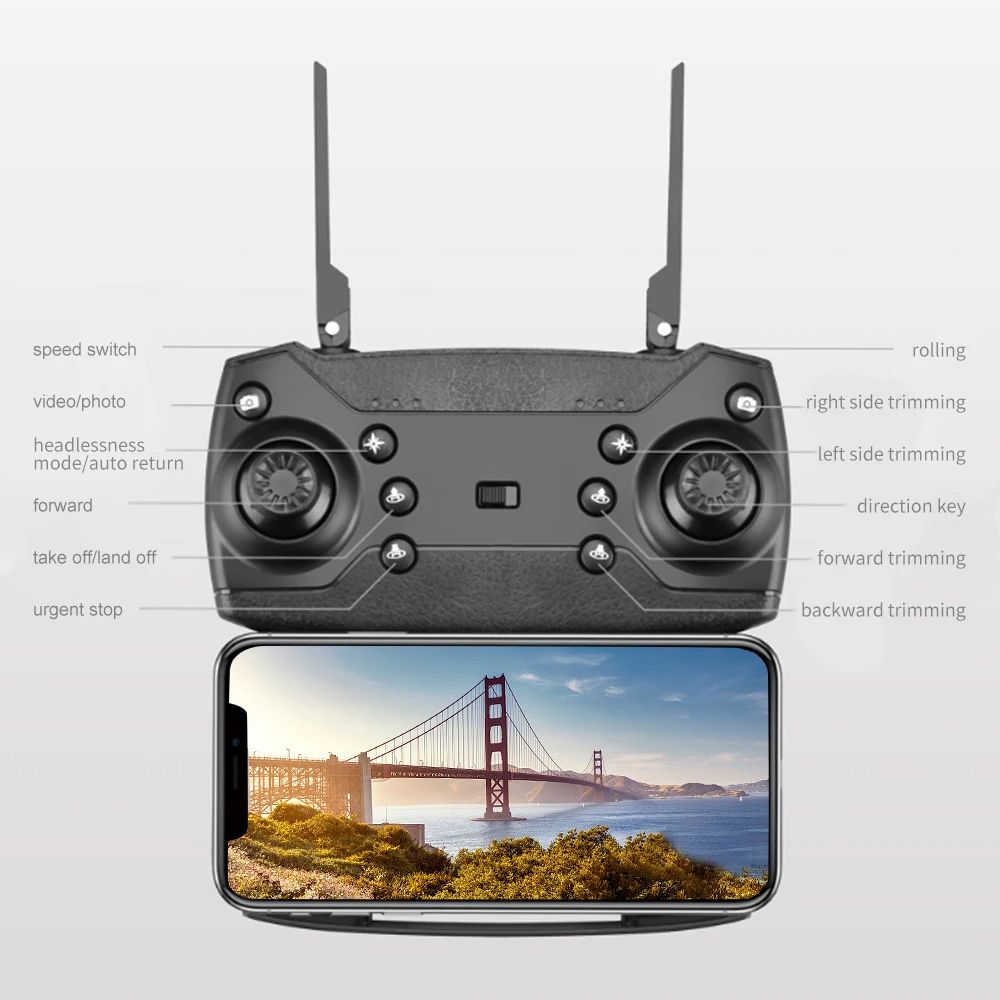Professional 4K Drone With 1080P HD Camera Foldable RC Helicopter WIFI FPV Height Hold 12
