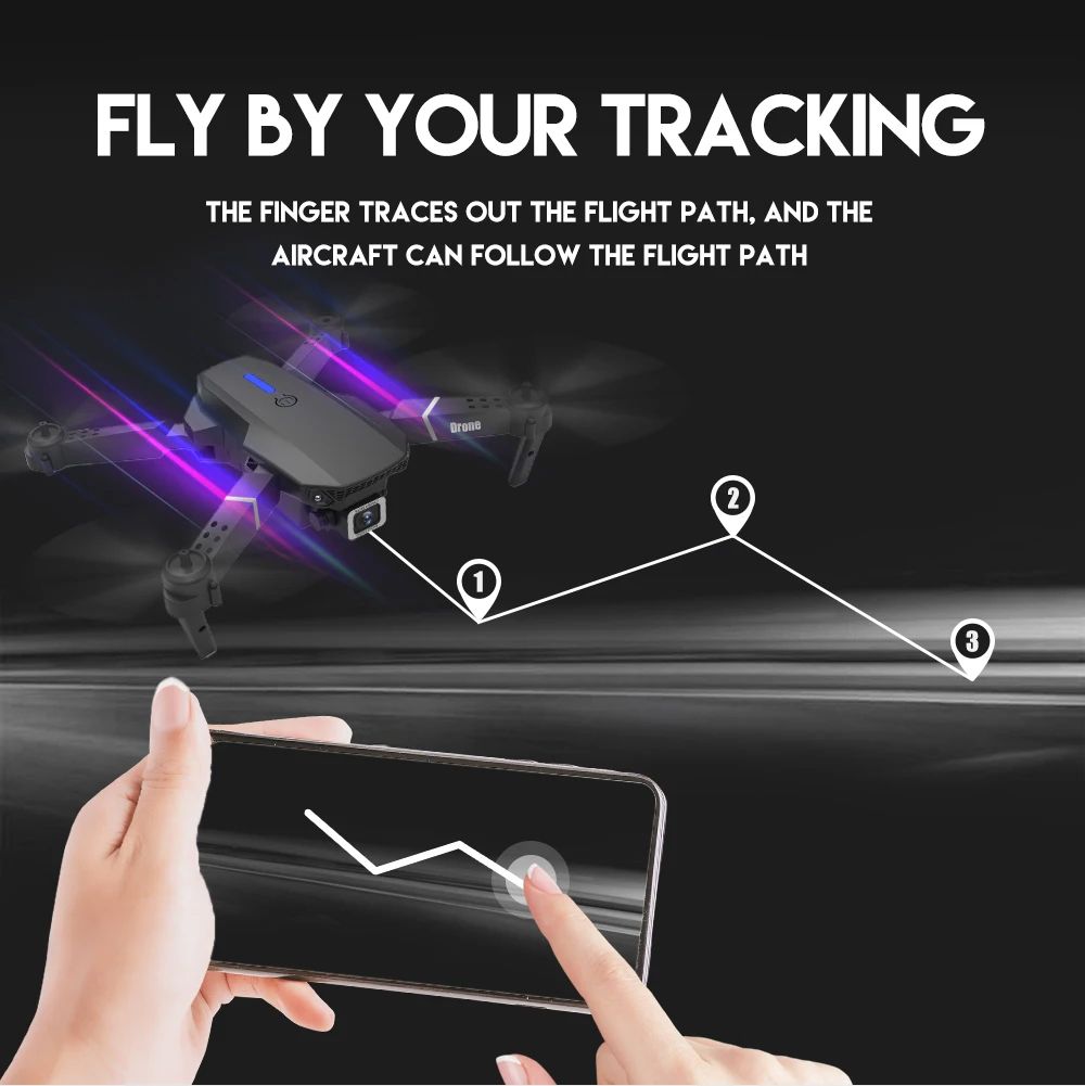 Professional 4K Drone With 1080P HD Camera Foldable RC Helicopter WIFI FPV Height Hold 8