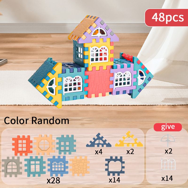 Kids Construction Toy Big House Building Blocks with Simulation Windows  Creative Play Set for Kin