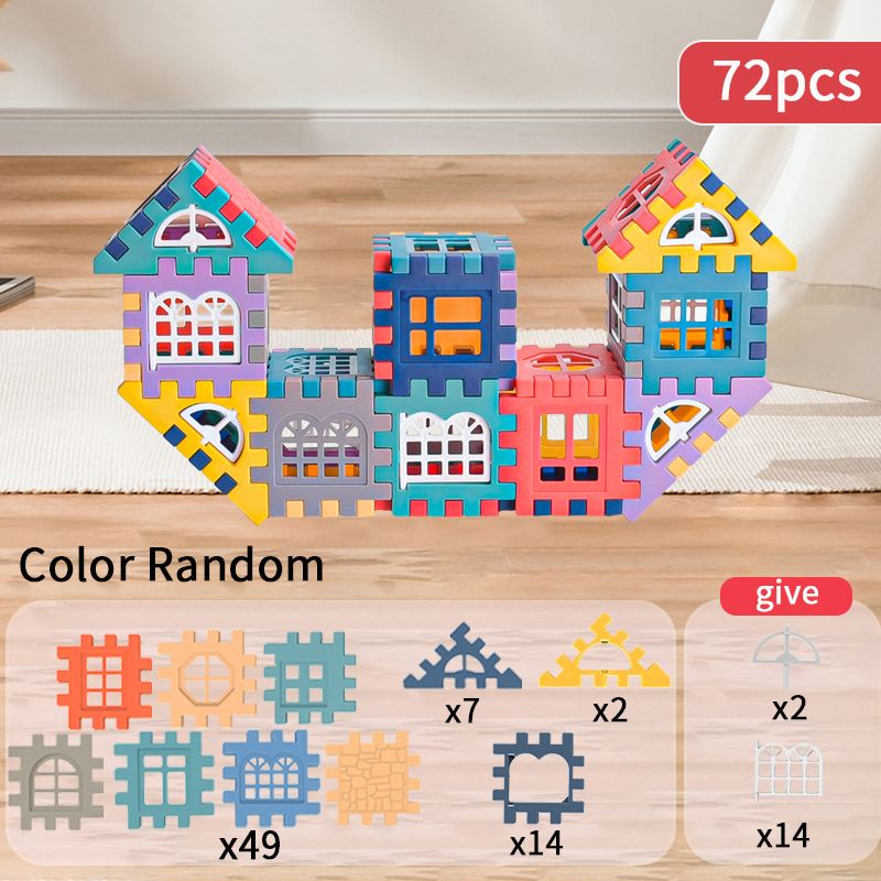 Kids Construction Toy Big House Building Blocks with Simulation Windows  Creative Play Set for Kin