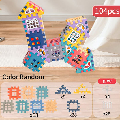 Kids Construction Toy Big House Building Blocks with Simulation Windows  Creative Play Set for Kin