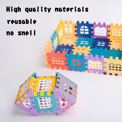 Kids Construction Toy Big House Building Blocks with Simulation Windows  Creative Play Set for Kin