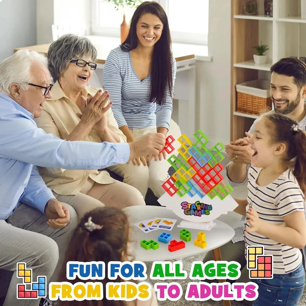 Building Block Brick Toy Balance Stacked Tetra Tower Game Interactive Stacking Game For Kids  Adult