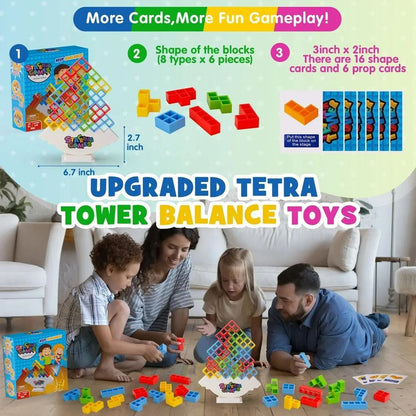 Building Block Brick Toy Balance Stacked Tetra Tower Game Interactive Stacking Game For Kids  Adult