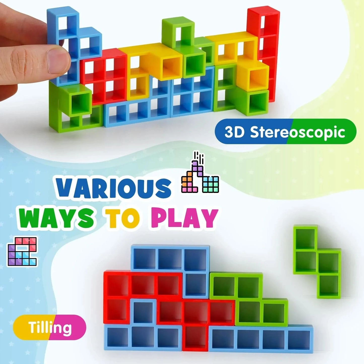 Building Block Brick Toy Balance Stacked Tetra Tower Game Interactive Stacking Game For Kids  Adult