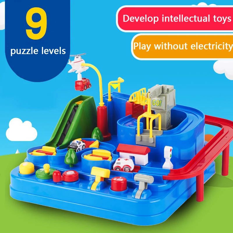 Racing Rail Car Model Toy Interactive Train Track Adventure Set For Kids Educational STEM Toy With