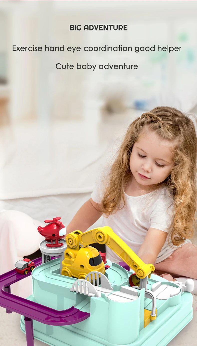 Racing Rail Car Model Toy Interactive Train Track Adventure Set For Kids Educational STEM Toy With