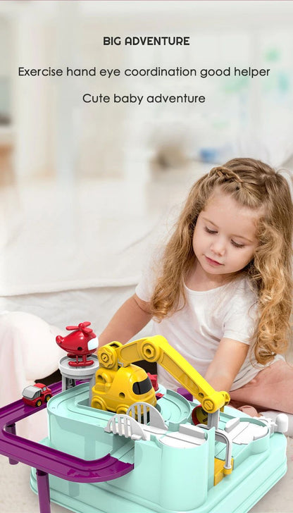 Racing Rail Car Model Toy Interactive Train Track Adventure Set For Kids Educational STEM Toy With