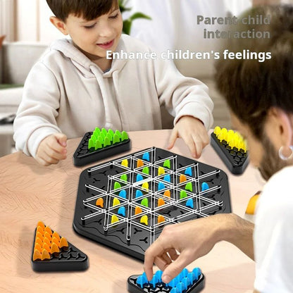 Chain Triangle Chess Game Triggle Rubber Band Battle Set For Family  Kids Educational Interactive B