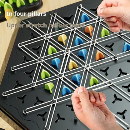 Chain Triangle Chess Game Triggle Rubber Band Battle Set For Family  Kids Educational Interactive B