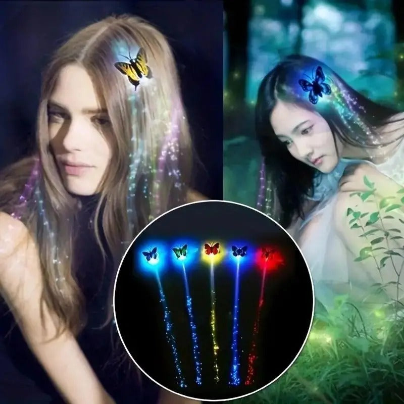 Sparkling LED Butterfly Hairpins Light Up Hair Jewelry For Parties Festivals  Gifts 1