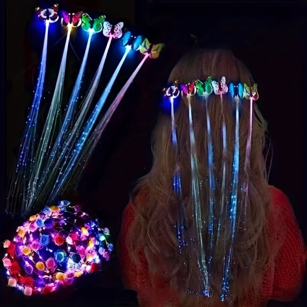 Sparkling LED Butterfly Hairpins Light Up Hair Jewelry For Parties Festivals  Gifts 3