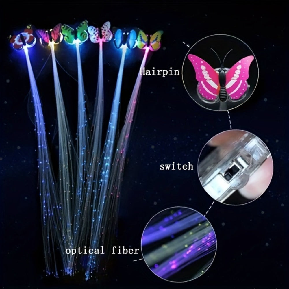 Sparkling LED Butterfly Hairpins Light Up Hair Jewelry For Parties Festivals  Gifts 4