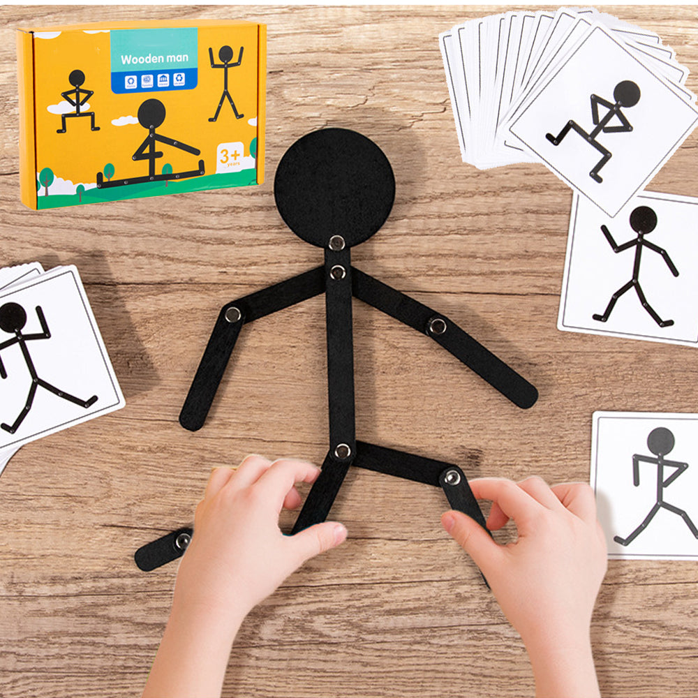 Stick Sporty Men Puzzle Set - Early Learning Montessori Material for Kids 3+, Brain Teaser & Fine Motor Development Toy